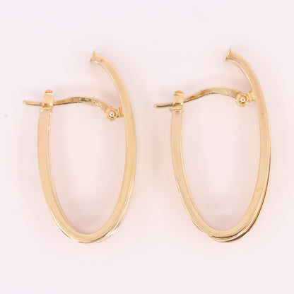 Vintage 9ct Hallmarked Yellow Gold Triple Band Hoop Earrings Italian Boxed Gift