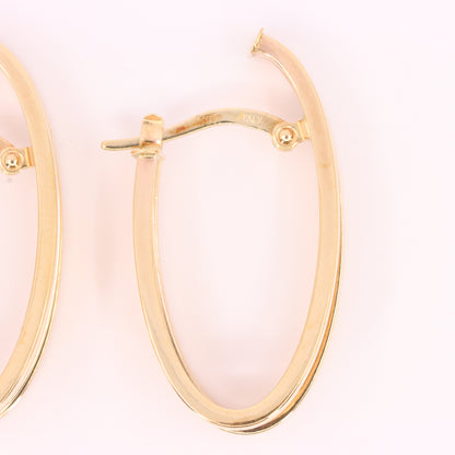 Vintage 9ct Hallmarked Yellow Gold Triple Band Hoop Earrings Italian Boxed Gift