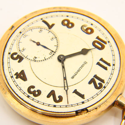 Antique Burlington USA 19 Jewel Keyless Pocket Watch Antique Watch Gift Gold Plated Rolled Gold Pocket Watch