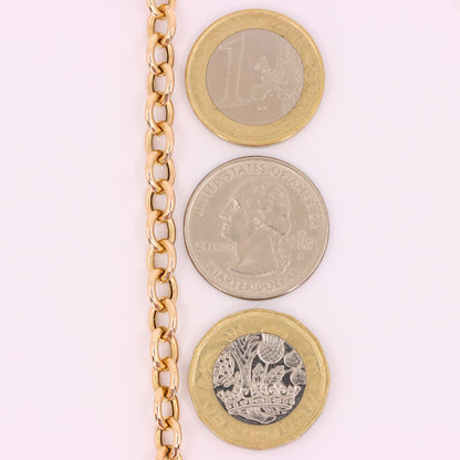 Vintage 9ct Hallmarked Yellow Gold T Bar Slider Heart Charm Belcher Chain Necklace Boxed Gift