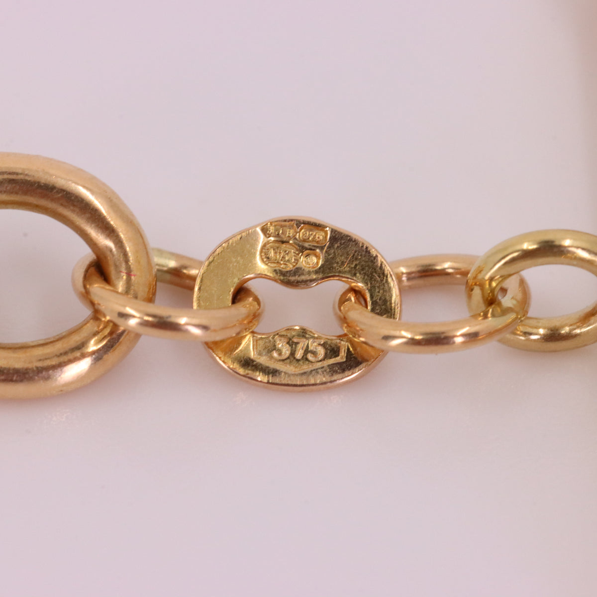 Vintage 9ct Hallmarked Yellow Gold T Bar Slider Heart Charm Belcher Chain Necklace Boxed Gift