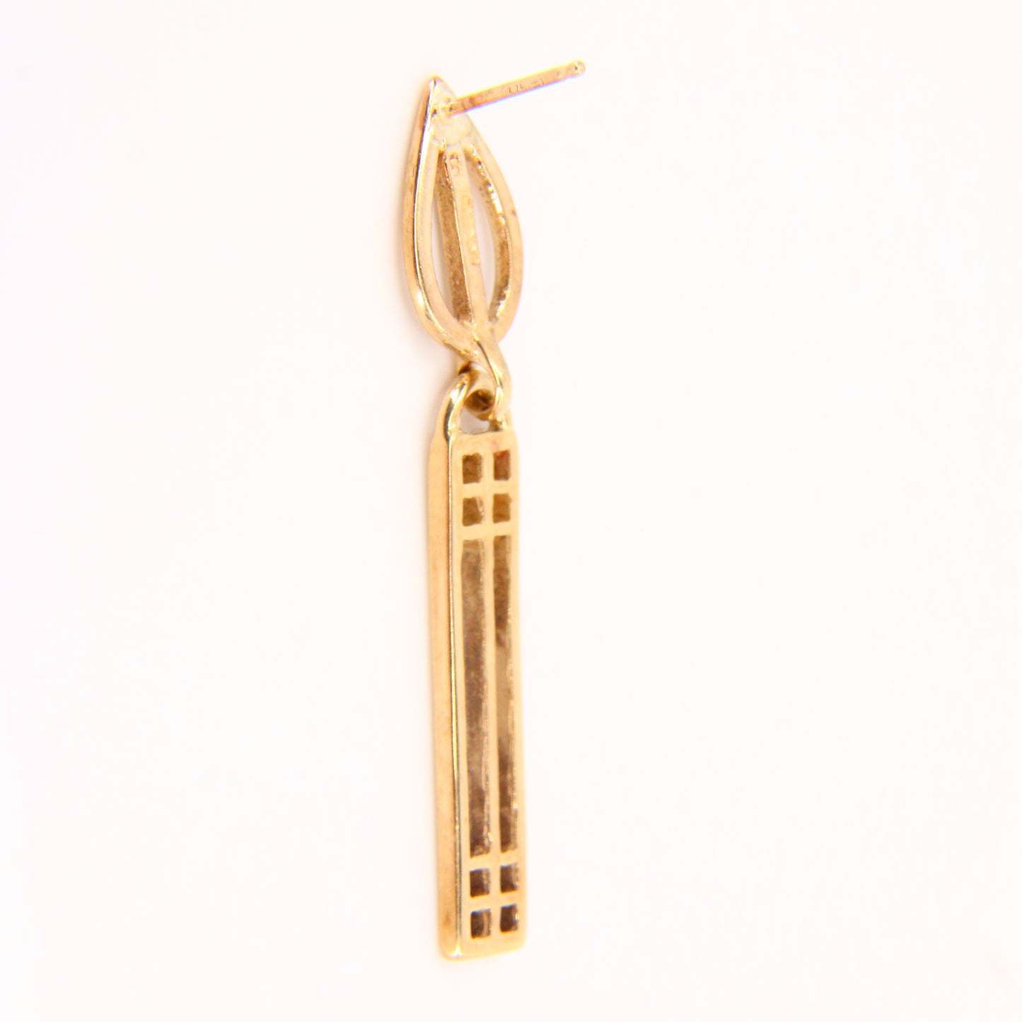 Vintage 9ct Charles Rennie Mackintosh Drop Earrings Hallmarked Yellow Gold Boxed