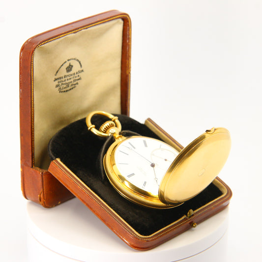 Antique 18 Carat Full Hunter Pocket Watch 1885 Jürgensen Denmark Boxed Working