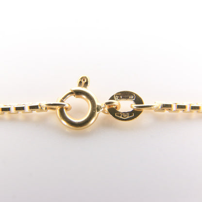 Vintage 18k Yellow Gold Unoaerre Box Chain Necklace 27 Inch 1.3mm Boxed Gift