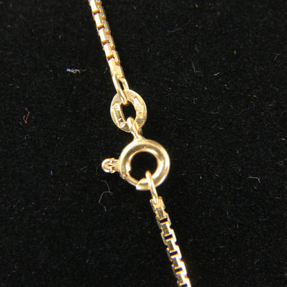 Vintage 18k Yellow Gold Unoaerre Box Chain Necklace 27 Inch 1.3mm Boxed Gift