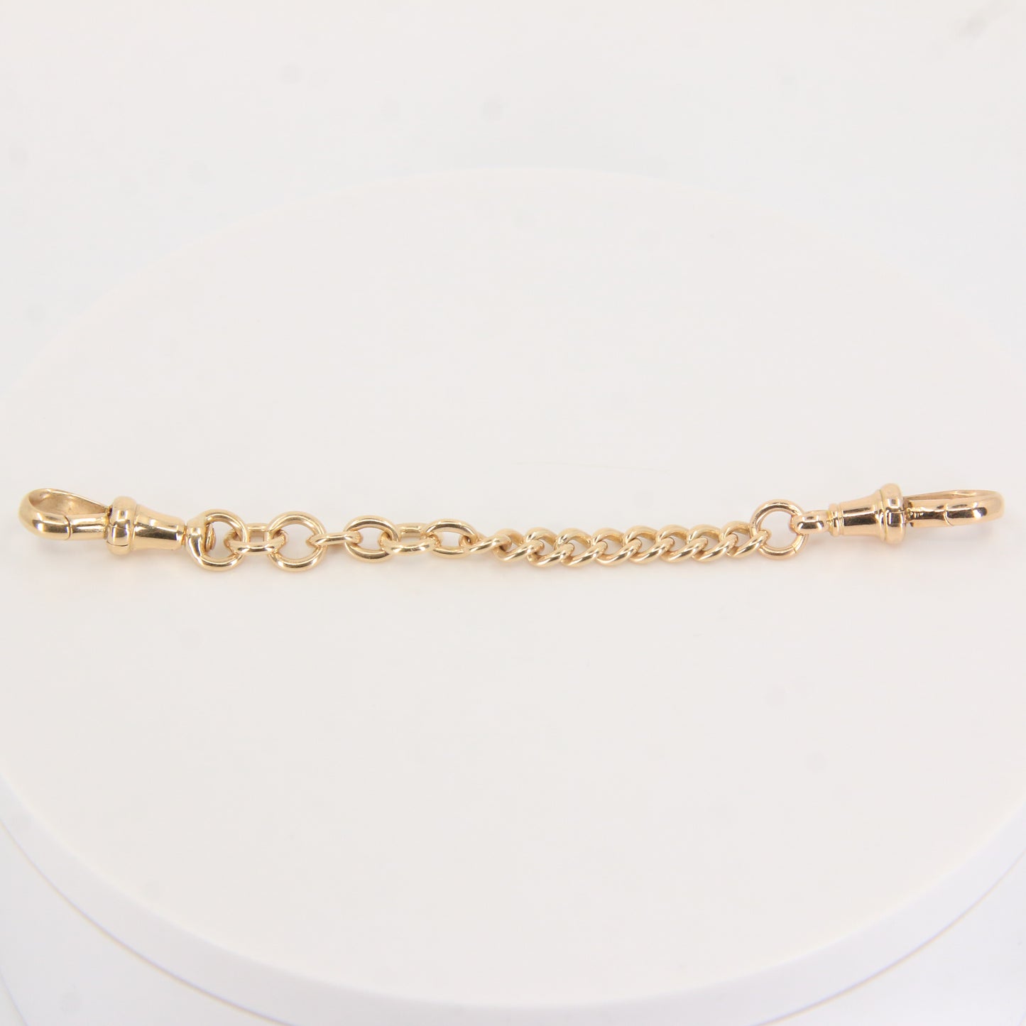 Antique 9ct Hallmarked Yellow Gold 4 Inch Albert Necklace Extender Dog Clip Ends