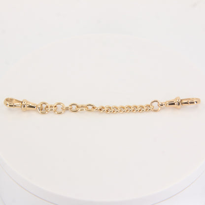 Antique 9ct Hallmarked Yellow Gold 4 Inch Albert Necklace Extender Dog Clip Ends