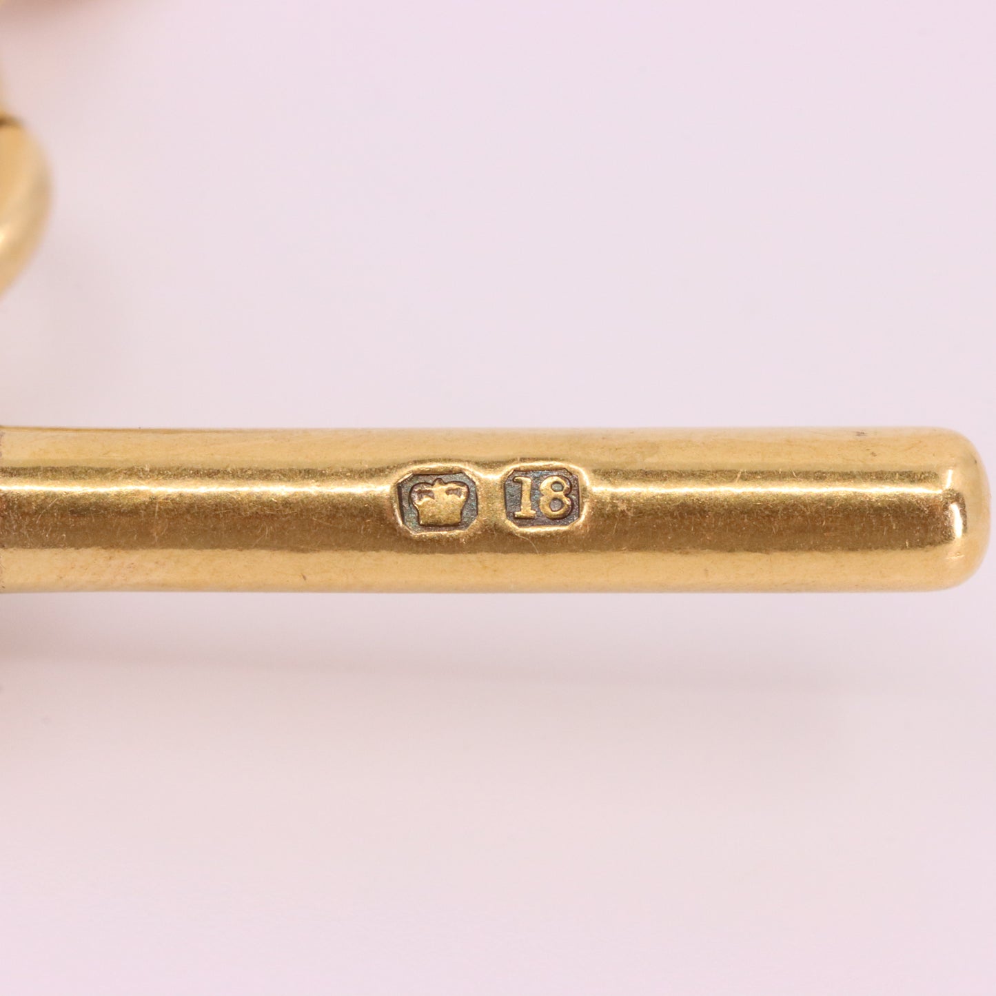 Antique 18ct Hallmarked 2.2 Inch Gold Swivel Dog Clip T Bar Albert Chain Extender Pendant