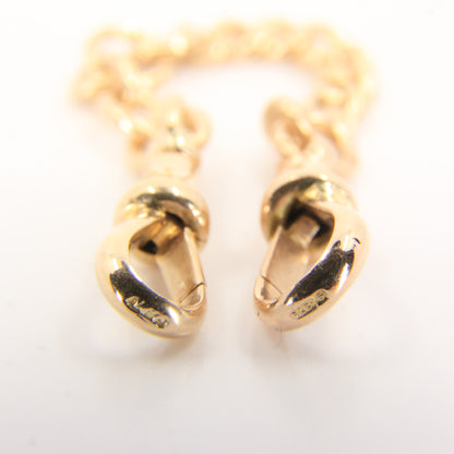 Antique 9ct Hallmarked Yellow Gold 4 Inch Albert Necklace Extender Dog Clip Ends