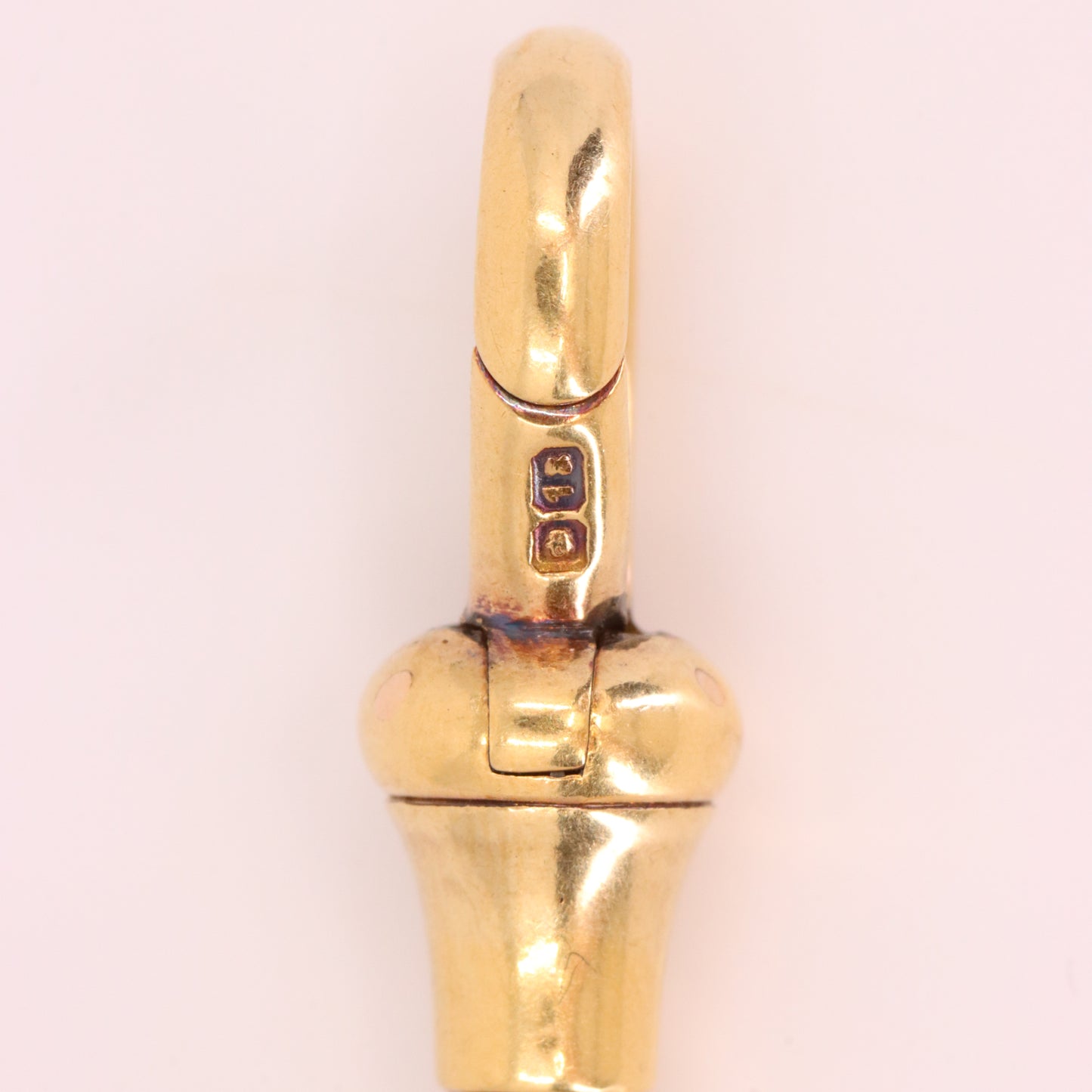 Antique 18ct Hallmarked 2.2 Inch Gold Swivel Dog Clip T Bar Albert Chain Extender Pendant