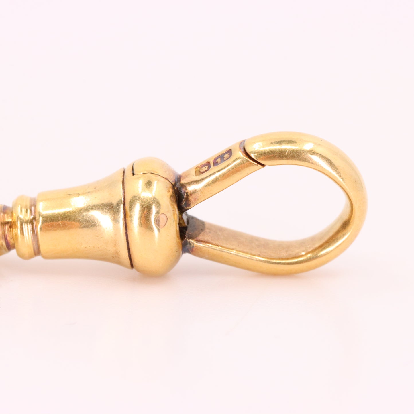 Antique 18ct Hallmarked 2.2 Inch Gold Swivel Dog Clip T Bar Albert Chain Extender Pendant