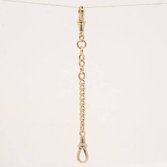 Antique 9ct Hallmarked Yellow Gold 4 Inch Albert Necklace Extender Dog Clip Ends