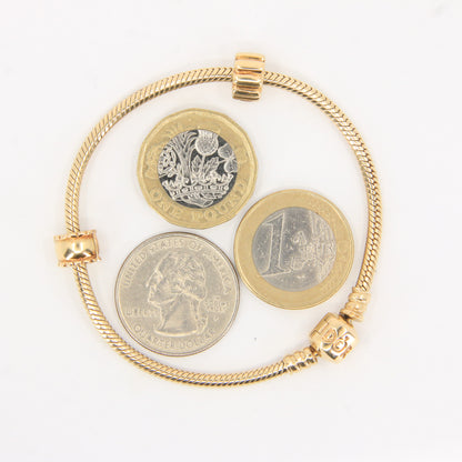 Pandora 14ct Solid Gold Snake Chain Bracelet 19cm Yellow Gold Moments Collection