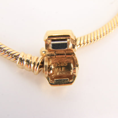 Pandora 14ct Solid Gold Snake Chain Bracelet 19cm Yellow Gold Moments Collection