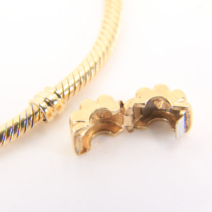 Pandora 14ct Solid Gold Snake Chain Bracelet 19cm Yellow Gold Moments Collection