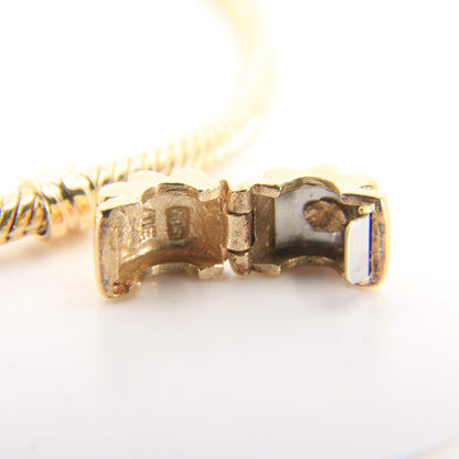 Pandora 14ct Solid Gold Snake Chain Bracelet 19cm Yellow Gold Moments Collection