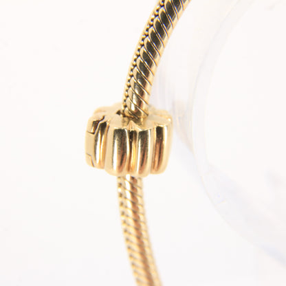 Pandora 14ct Solid Gold Snake Chain Bracelet 19cm Yellow Gold Moments Collection