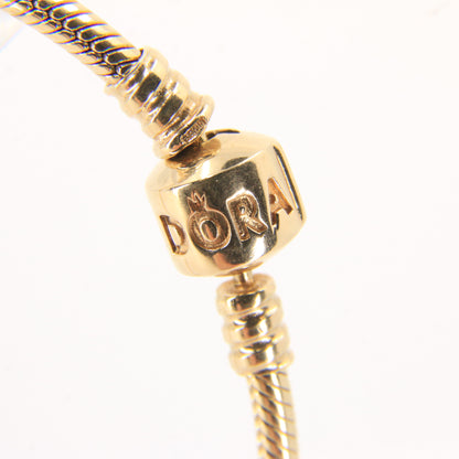 Pandora 14ct Solid Gold Snake Chain Bracelet 19cm Yellow Gold Moments Collection