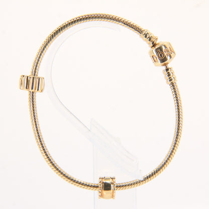 Pandora 14ct Solid Gold Snake Chain Bracelet 19cm Yellow Gold Moments Collection