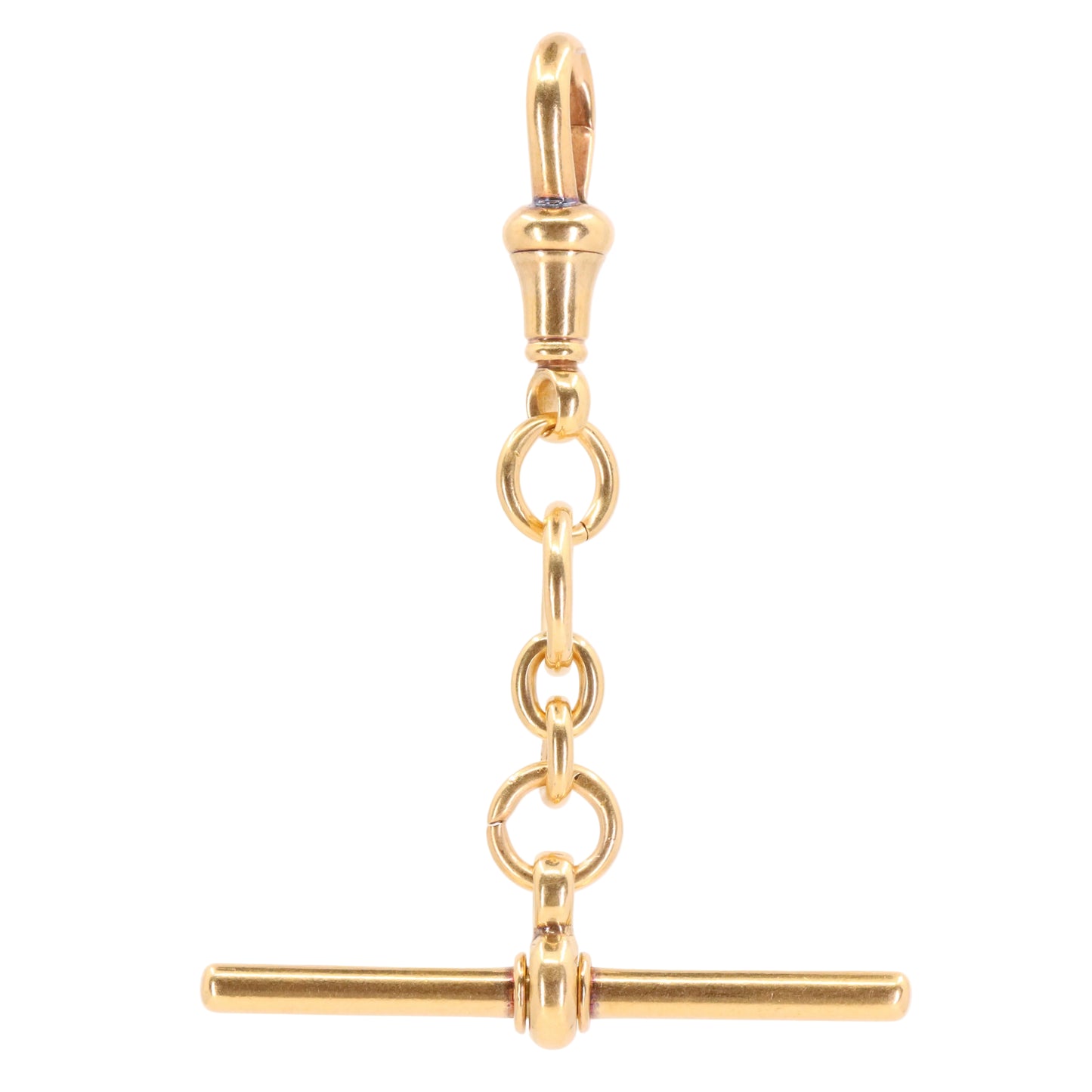 Antique 18ct Hallmarked 2.2 Inch Gold Swivel Dog Clip T Bar Albert Chain Extender Pendant