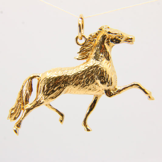 Vintage 9ct Gold Horse Charm Pendant 9 Carat Hallmarked Yellow Gold