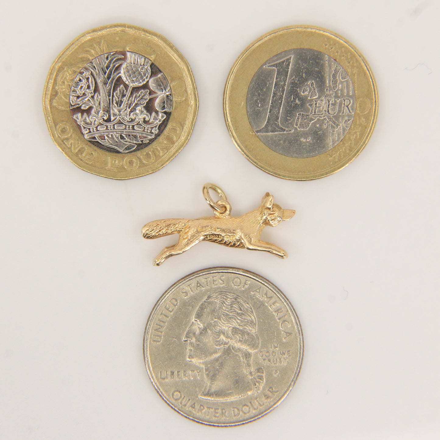 Vintage 9ct Hallmarked Gold Leaping Fox Pendant Charm Wildlife Animal Gift