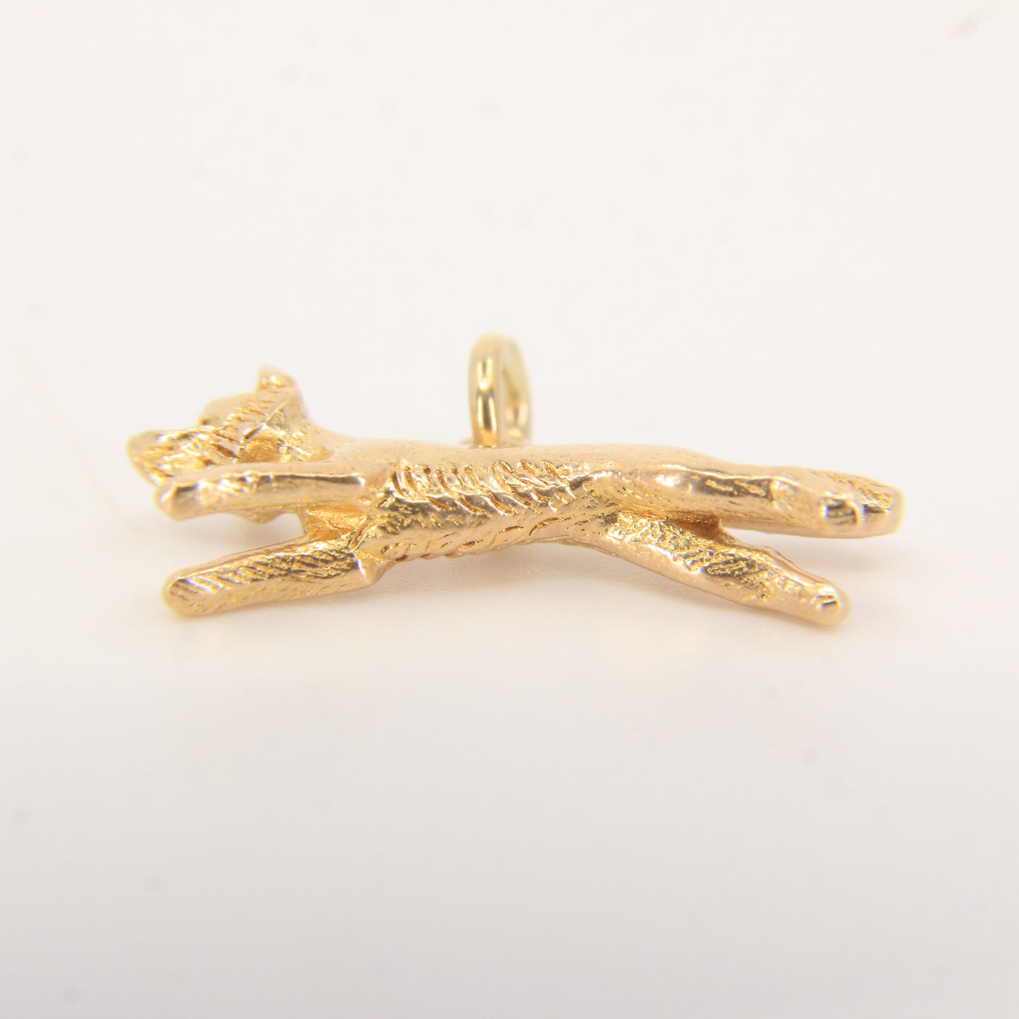 Vintage 9ct Hallmarked Gold Leaping Fox Pendant Charm Wildlife Animal Gift