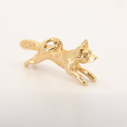 Vintage 9ct Hallmarked Gold Leaping Fox Pendant Charm Wildlife Animal Gift