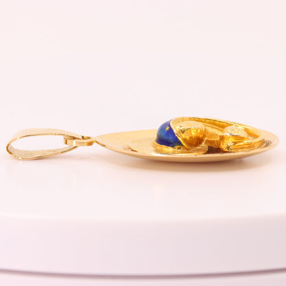 Vintage 18ct Yellow Gold Unoerre Virgin Mary Madonna Religious Pendant Italian
