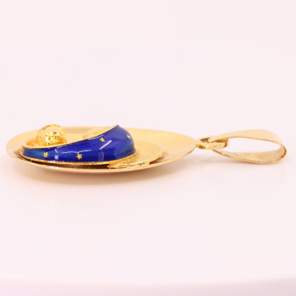 Vintage 18ct Yellow Gold Unoerre Virgin Mary Madonna Religious Pendant Italian