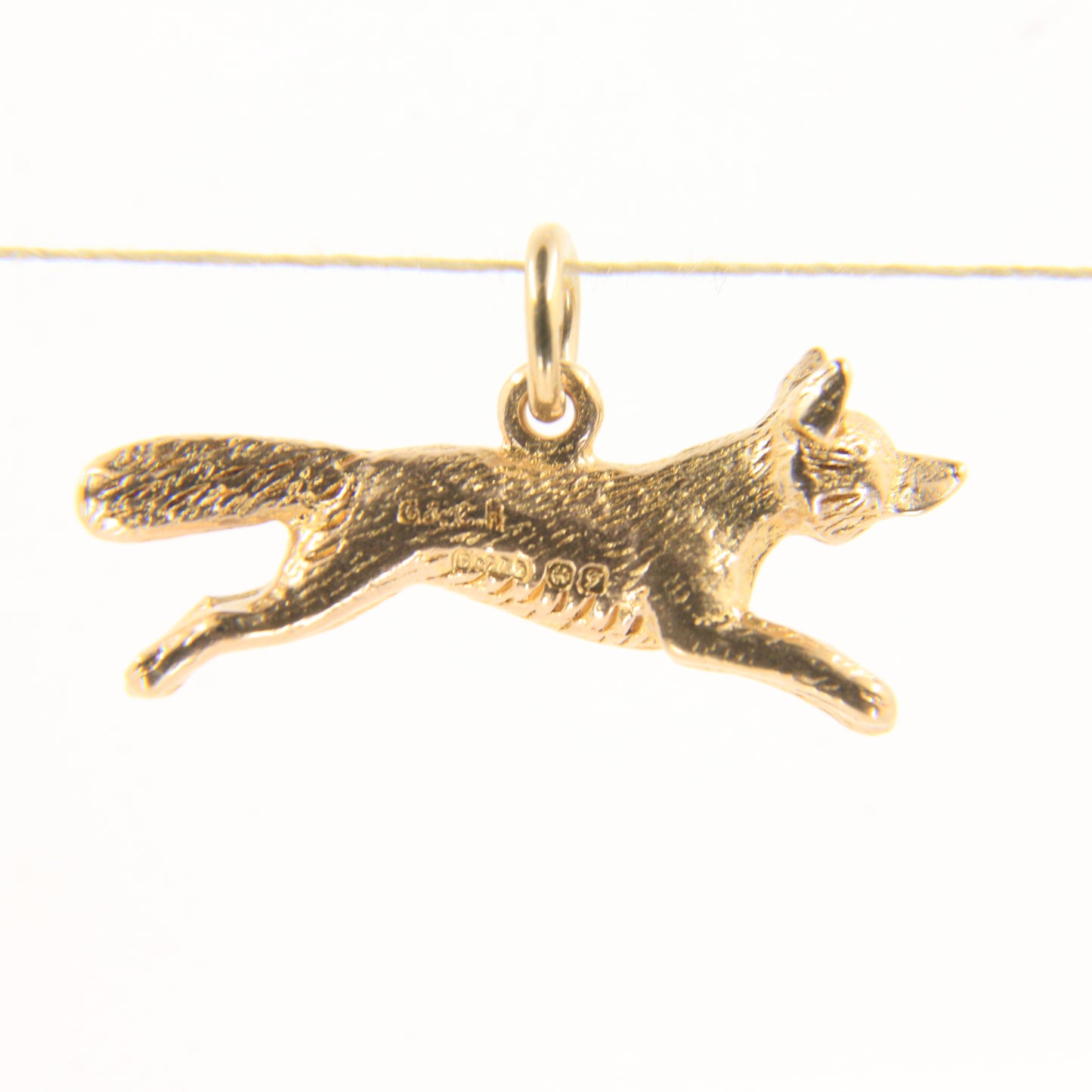 Vintage 9ct Hallmarked Gold Leaping Fox Pendant Charm Wildlife Animal Gift