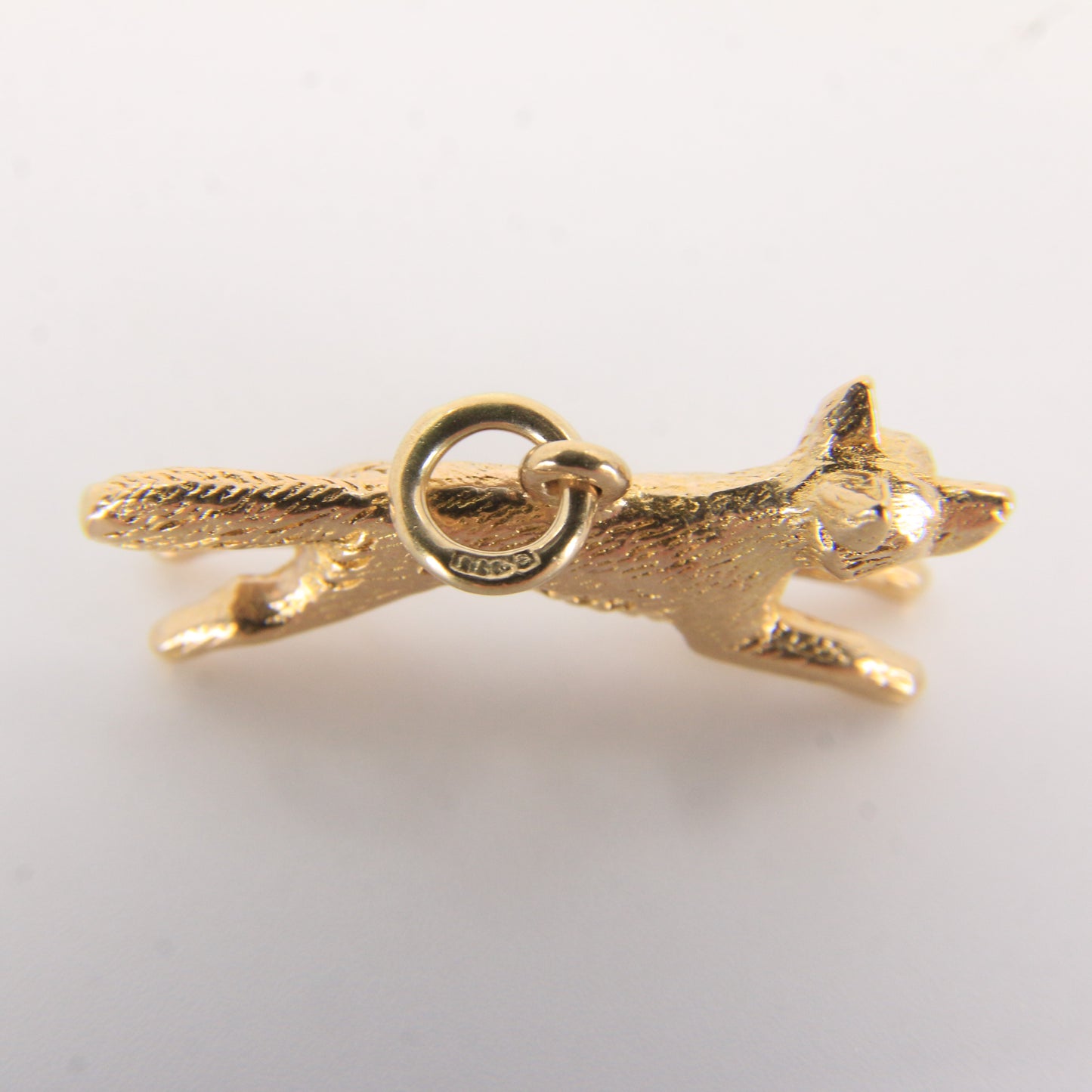 Vintage 9ct Hallmarked Gold Leaping Fox Pendant Charm Wildlife Animal Gift