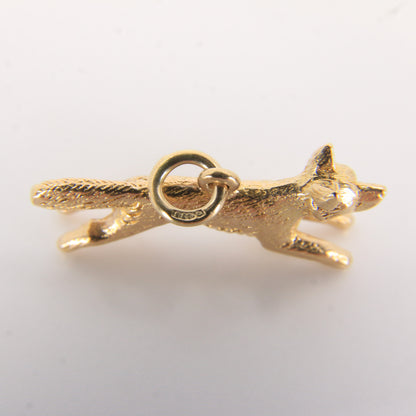 Vintage 9ct Hallmarked Gold Leaping Fox Pendant Charm Wildlife Animal Gift