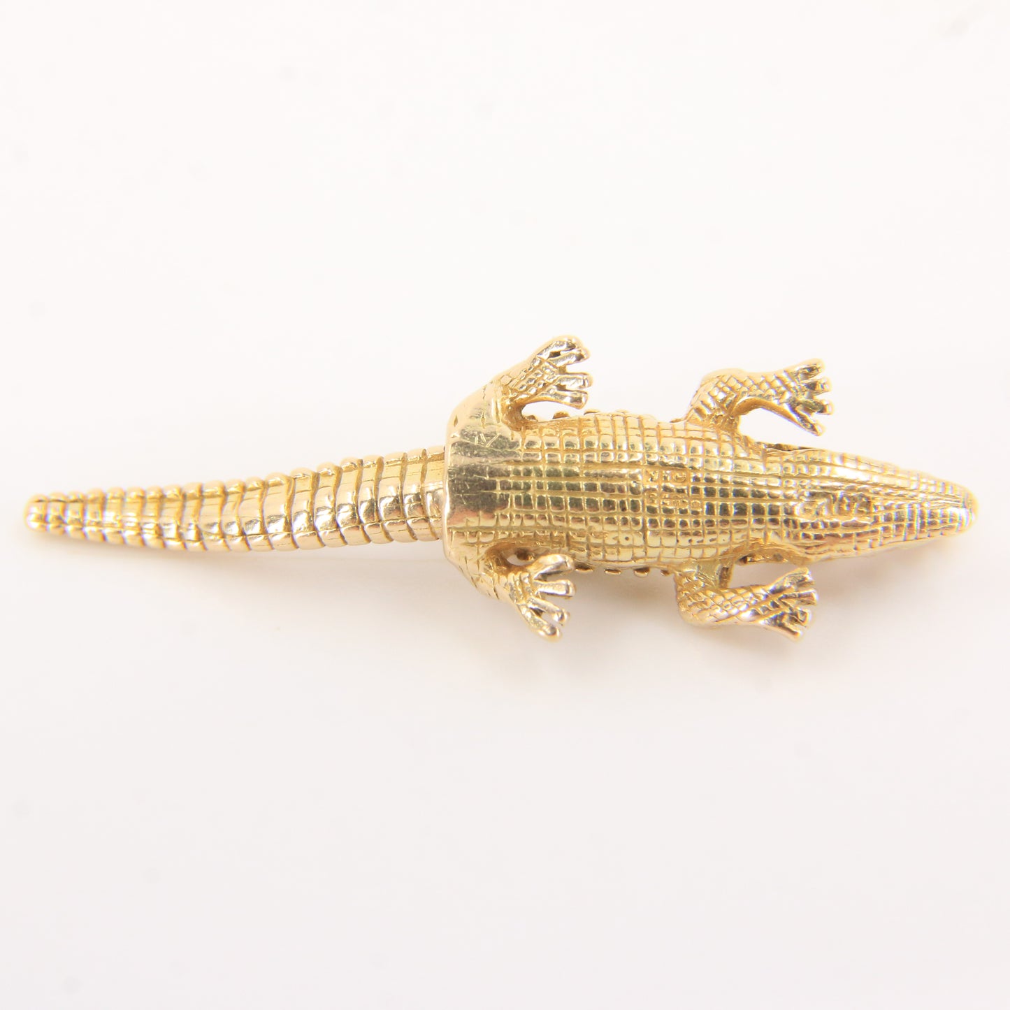 Vintage 9ct Hallmarked Gold Crocodile Pendant Articulated Safari Charm Gift