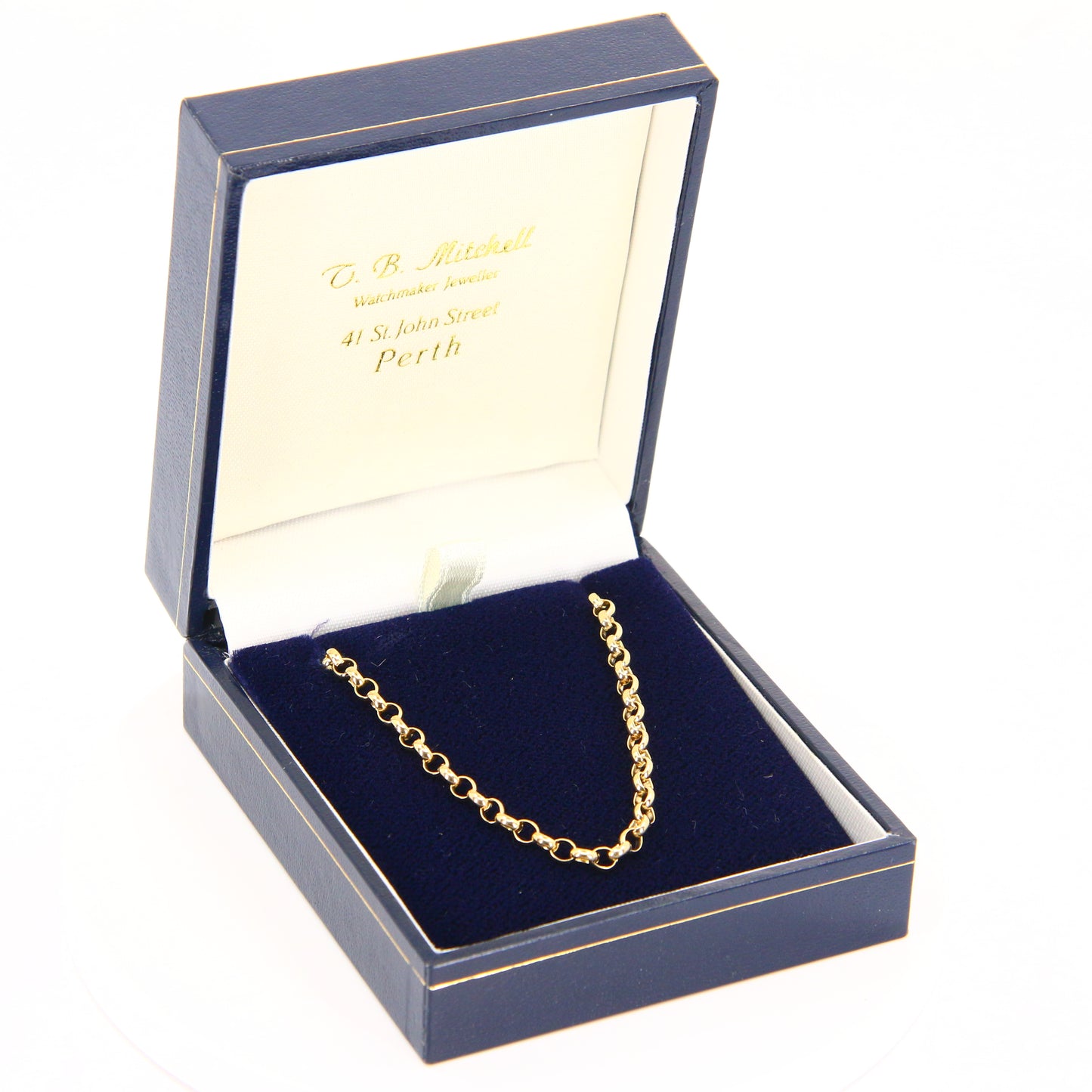 Vintage 9ct 24" Belcher Chain Cable Necklace Hallmarked Yellow Gold Boxed Gift