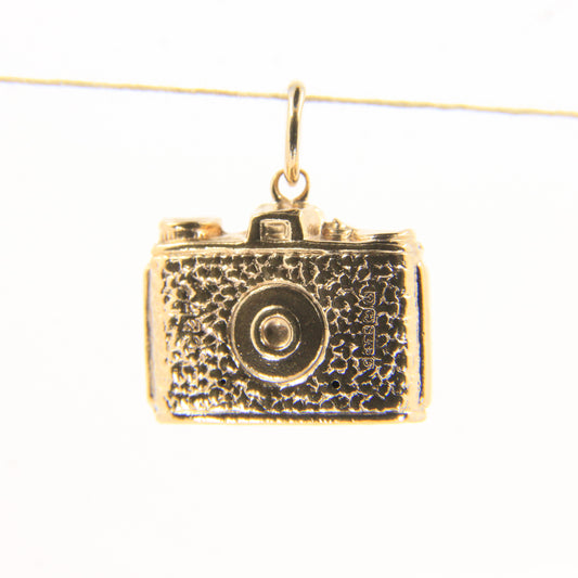 Vintage 9ct Hallmarked Yellow Gold SLR Film Camera Charm Photography Pendant