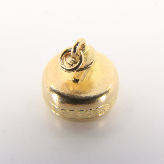 Vintage 9ct Hallmarked Yellow Gold Curling Stone Bowl Charm Pendant Scottish Gift