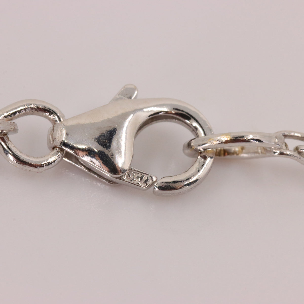 Vintage 18ct Hallmarked White Gold 18 inch Jean Marc Garel Diamond Flip Flop Pendant Necklace