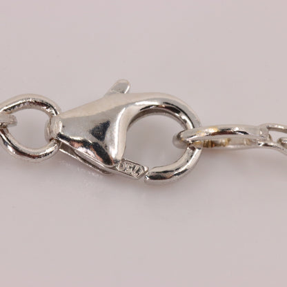 Vintage 18ct Hallmarked White Gold 18 inch Jean Marc Garel Diamond Flip Flop Pendant Necklace