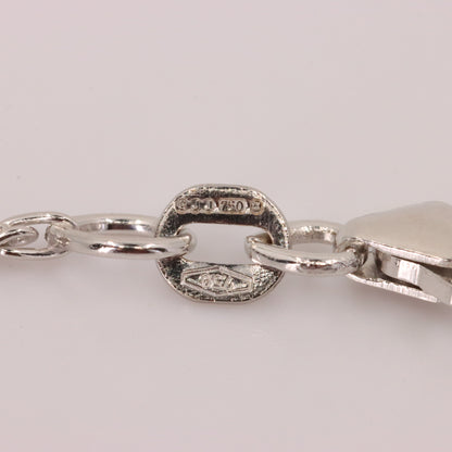 Vintage 18ct Hallmarked White Gold 18 inch Jean Marc Garel Diamond Flip Flop Pendant Necklace