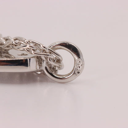 Vintage 18ct Hallmarked White Gold 18 inch Jean Marc Garel Diamond Flip Flop Pendant Necklace