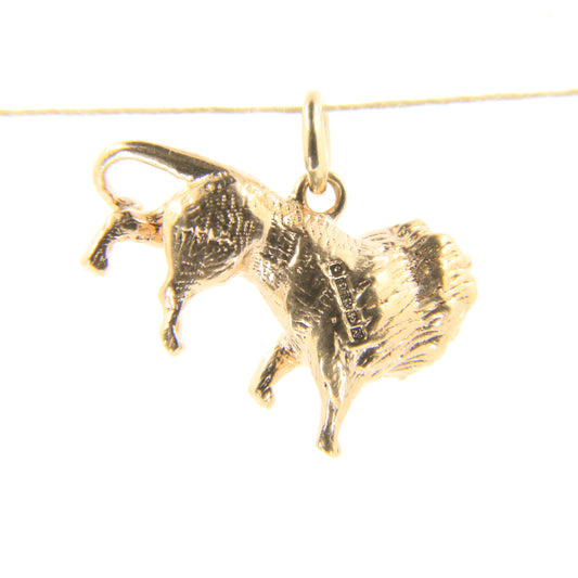 Vintage 9ct Hallmarked Gold Lion Charm Pendant Safari Animal Themed Gift