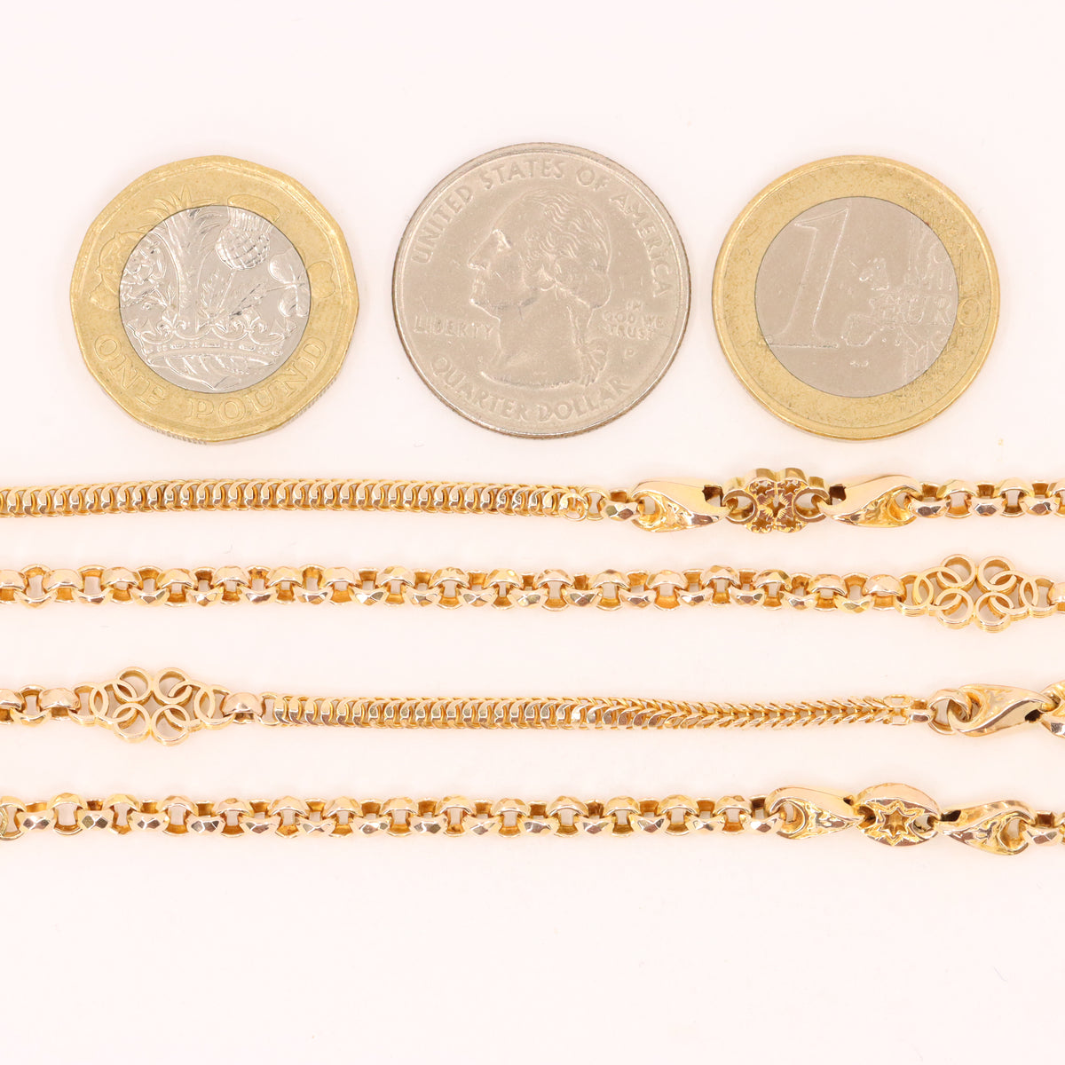 Antique 9ct Yellow Gold 64 Inch Muff Guard Chain Necklace Fancy Link Boxed Gift