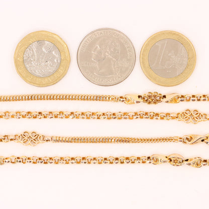 Antique 9ct Yellow Gold 64 Inch Muff Guard Chain Necklace Fancy Link Boxed Gift