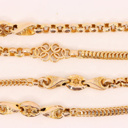 Antique 9ct Yellow Gold 64 Inch Muff Guard Chain Necklace Fancy Link Boxed Gift