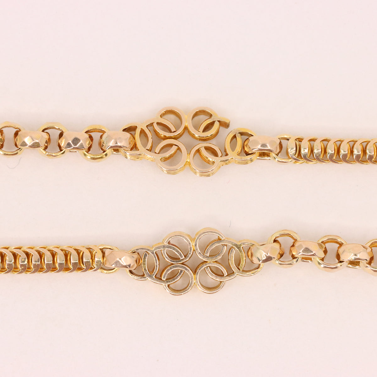 Antique 9ct Yellow Gold 64 Inch Muff Guard Chain Necklace Fancy Link Boxed Gift