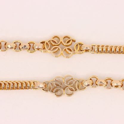 Antique 9ct Yellow Gold 64 Inch Muff Guard Chain Necklace Fancy Link Boxed Gift