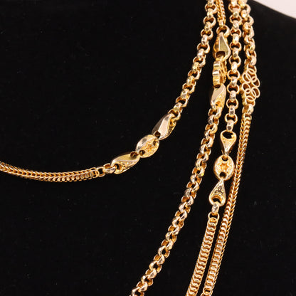 Antique 9ct Yellow Gold 64 Inch Muff Guard Chain Necklace Fancy Link Boxed Gift