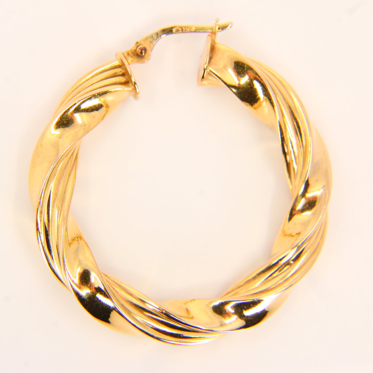 Vintage 9ct Twist Hoop Earrings 9 Carat Yellow Gold Boxed Gift