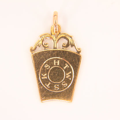 Antique 9ct Gold Masonic HTWSSTKS Pendant Hallmarked 9 Carat Fob Mason Insignia Charm